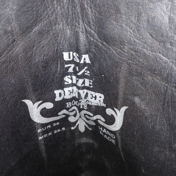 Denver Women's Cowboy Boots Black Studded Embroidered Cowgirl Boots size 7.5 - Picture 12 of 14